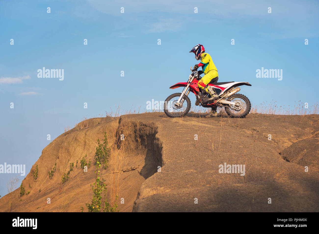 Fantastico Motocross rider Foto Stock