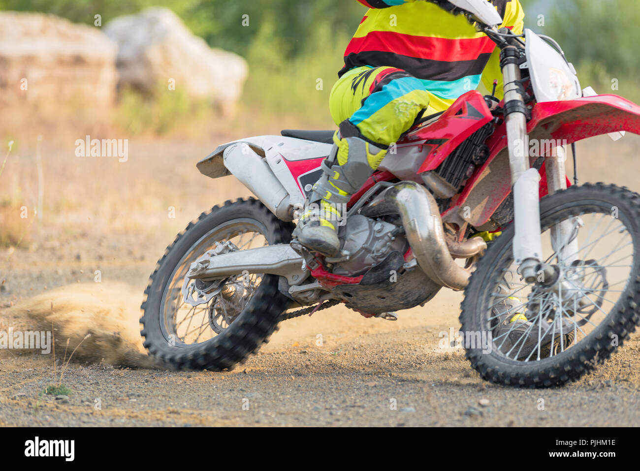Fantastico Motocross rider Foto Stock