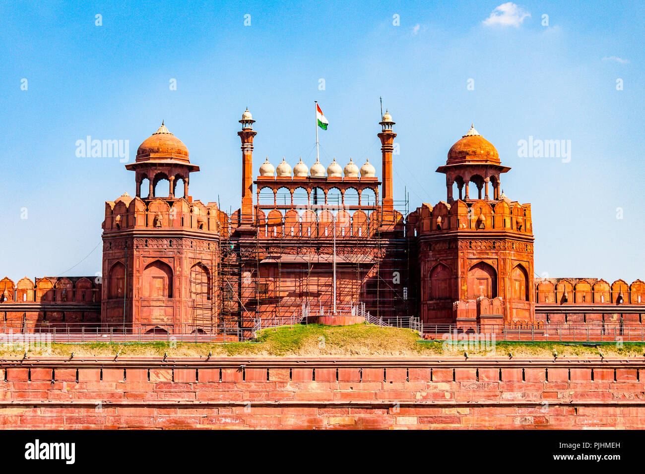 Red Fort(Lal Qila) - Sito del Patrimonio Mondiale. Si tratta di un forte storico nella città di Delhi in India. Foto Stock
