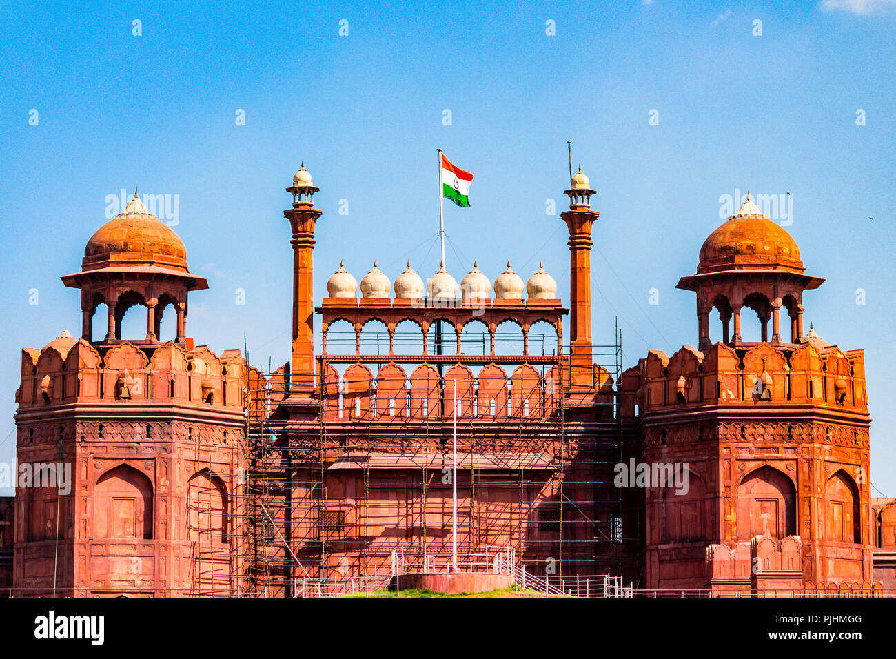 Red Fort(Lal Qila) - Sito del Patrimonio Mondiale. Si tratta di un forte storico nella città di Delhi in India. Foto Stock