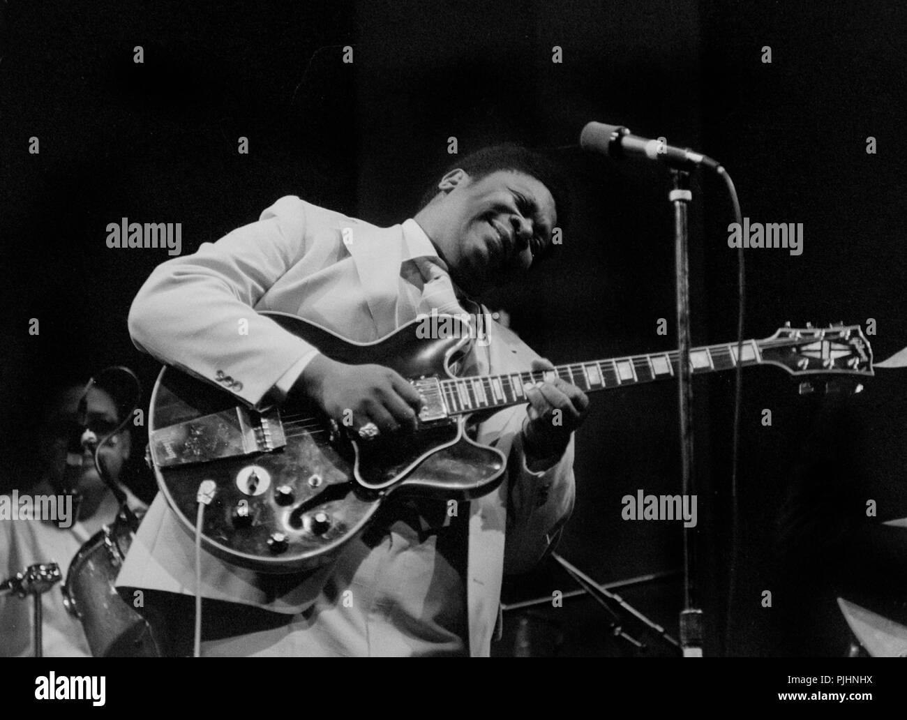 Chitarrista Blues, B.B. King in concerto in Wisconsin nel 1979. Foto Stock