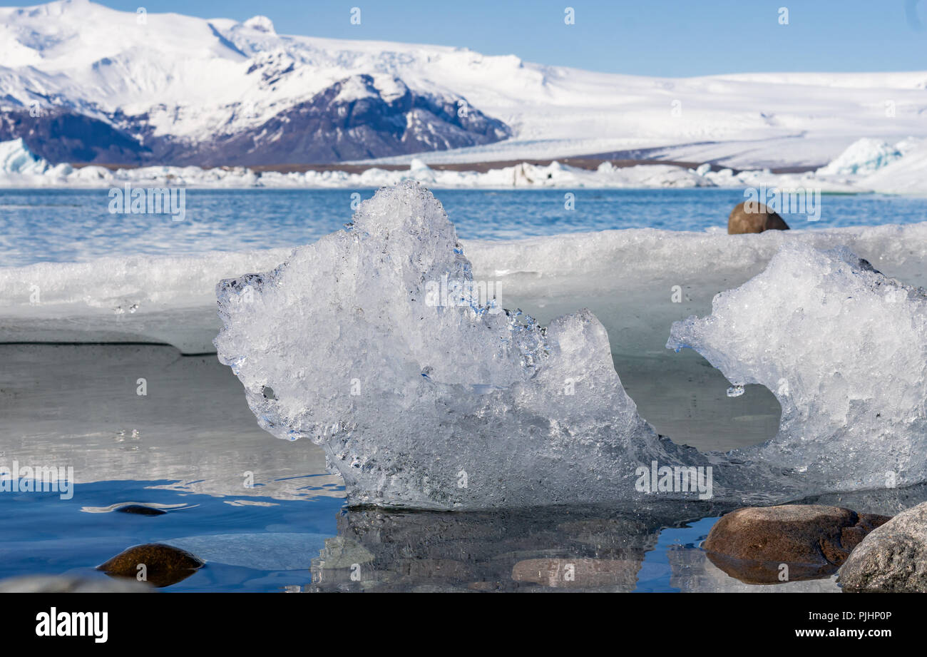 Islanda laguna iceberg Foto Stock