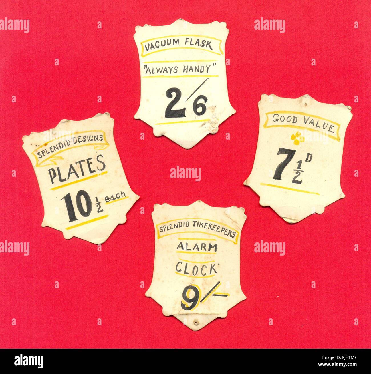 Pre prezzo decimale biglietti per display shop Foto Stock