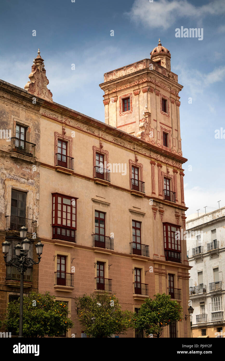 Spagna, Cadiz, Plaza Arguelles, Casa de las Cuatro Torres, la casa di quattro torri Foto Stock