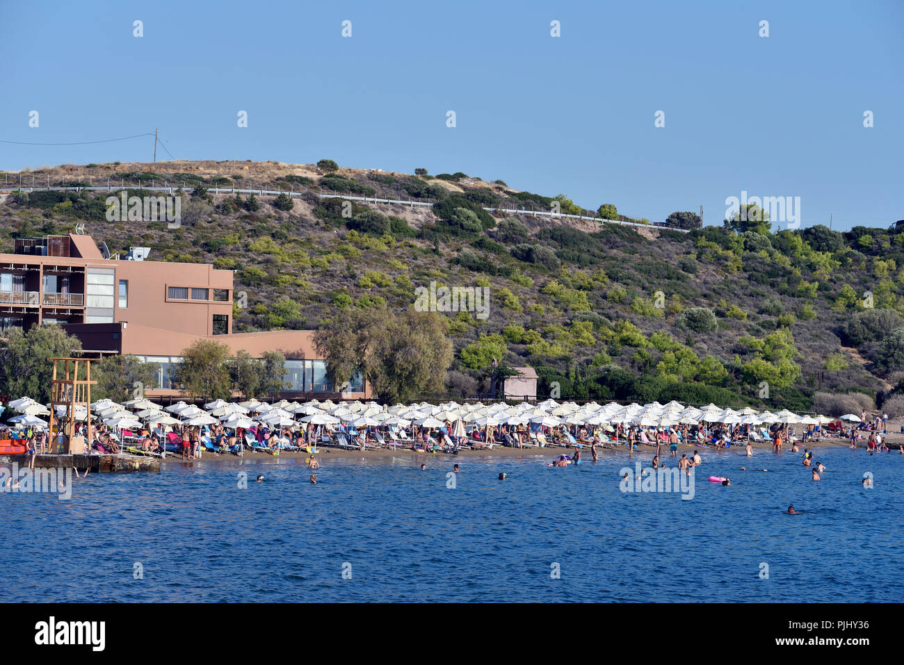 Spiaggia di cape Sounio in Attica, Grecia Foto Stock