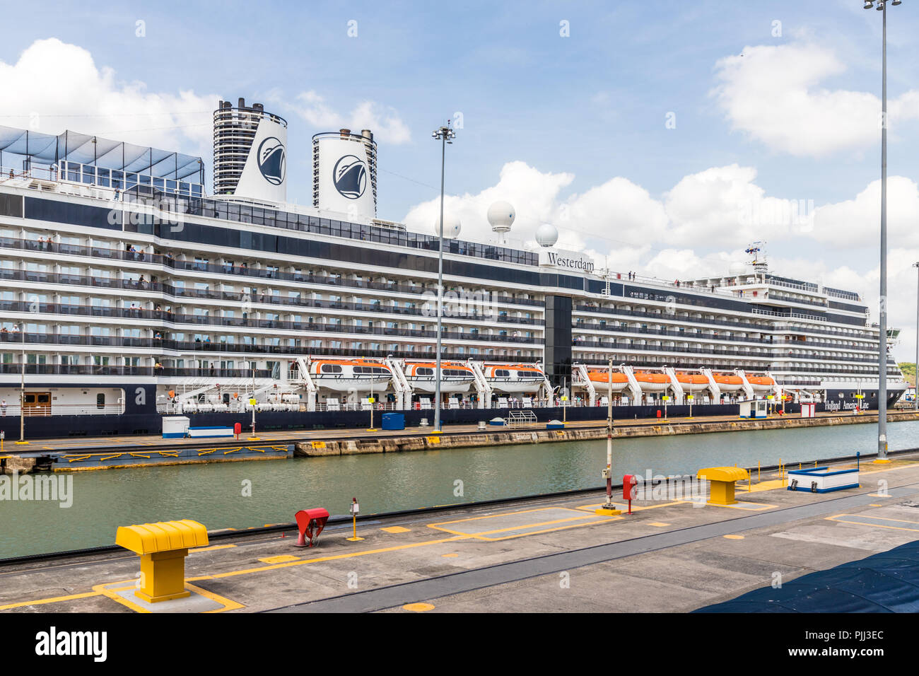 La vista sul Canale di Panama Foto Stock