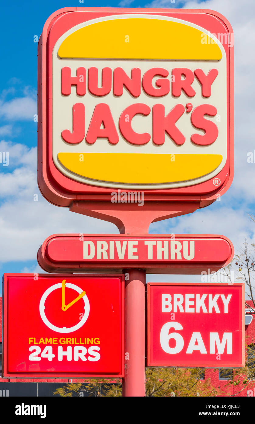 Fame Jack è segno del fast food in Australia Foto Stock