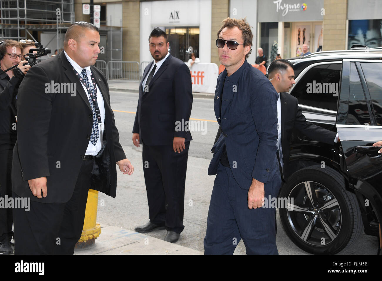 Toronto, Ontario, Canada. 7 Sep, 2018. Actror Jude Law assiste "VOX LUX' premiere durante il 2018 Toronto International Film Festival a Elgin Theatre il 07 settembre 2018 a Toronto in Canada Credit: Igor Vidyashev/ZUMA filo/Alamy Live News Foto Stock