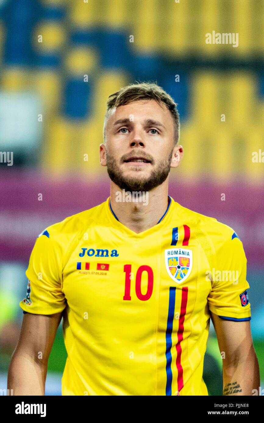 Tulcea, Romania. Il 7 settembre 2018. Alexandru Maxim #10 (Romania) durante  il calcio, nazioni UEFA campionato 2019, Torneo finale, gioco tra le  squadre nazionali di Romania (ROU) e Montenegro (MNE) a Ilie