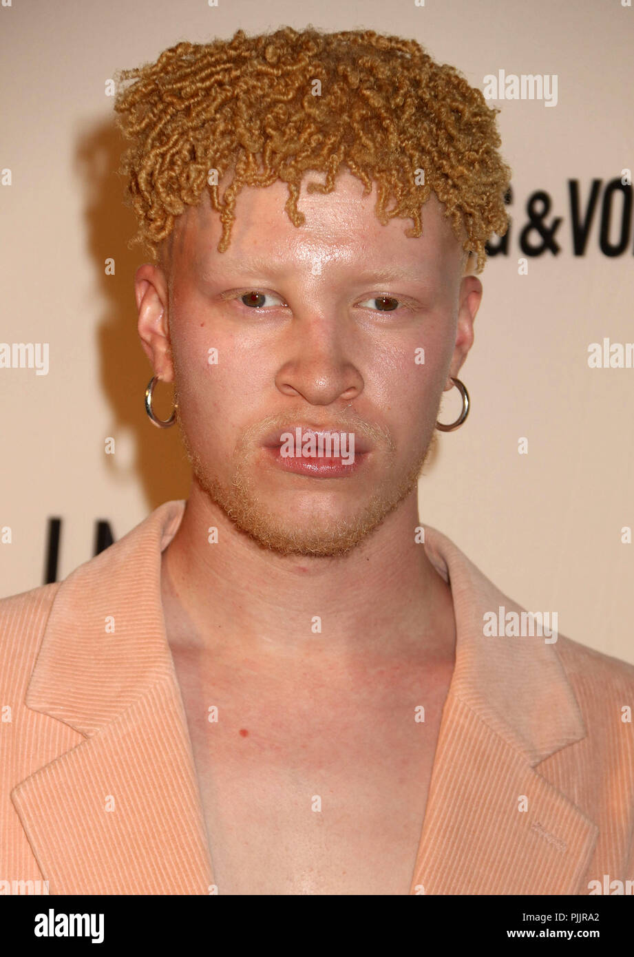 6 settembre 2018 - La città di New York, New York, Stati Uniti - Modello SHAUN ROSS assiste il quotidiano prima fila 6 Moda annuale Media Awards che si è tenuto presso il Park Hyatt New York. (Credito Immagine: © Nancy Kaszerman/ZUMA filo) Foto Stock