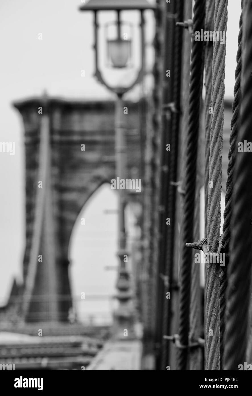 Ponte di Brooklyn a New York City, Stati Uniti d'America, Manhattan STATI UNITI D'AMERICA Foto Stock
