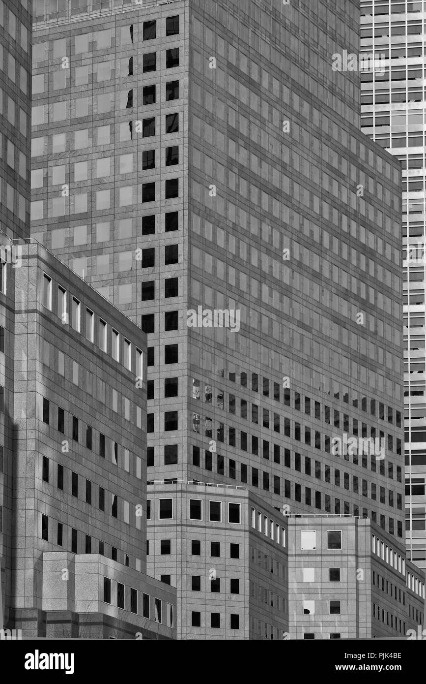 Grattacieli del quartiere finanziario di Manhattan, New York City, Stati Uniti d'America Foto Stock