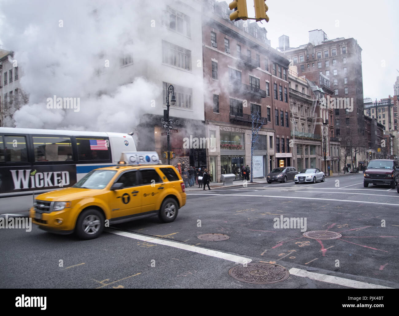 Scena di strada a Manhattan, New York City, Stati Uniti d'America Foto Stock