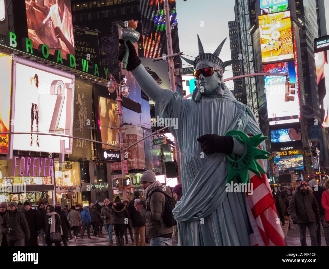Times Square a Manhattan, New York City, Stati Uniti Foto Stock