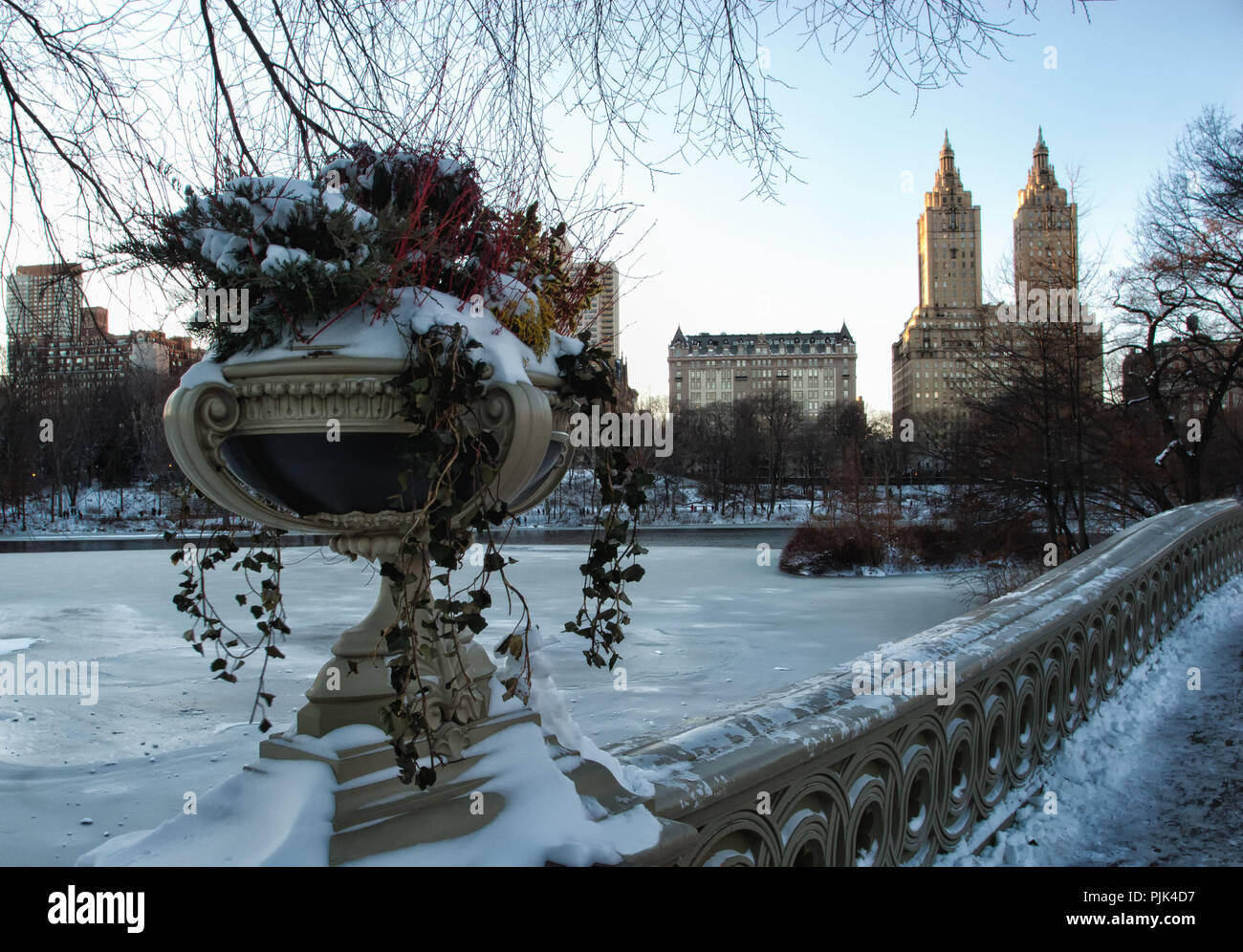 Inverno e neve a Manhattan, New York City, Stati Uniti d'America Foto Stock