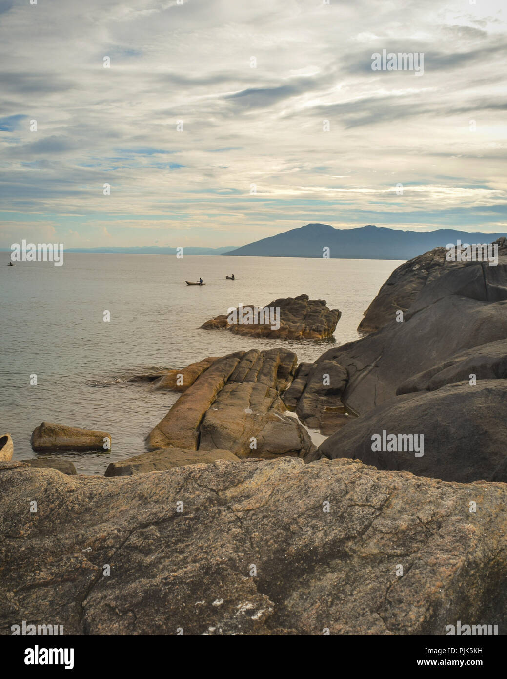 Golden ora a Kande Beach, il Lago Malawi,Malawi Foto Stock