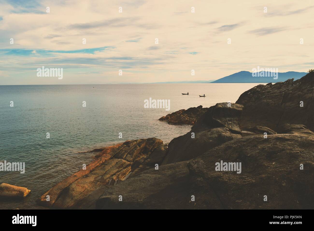 Golden ora a Kande Beach, il Lago Malawi,Malawi Foto Stock