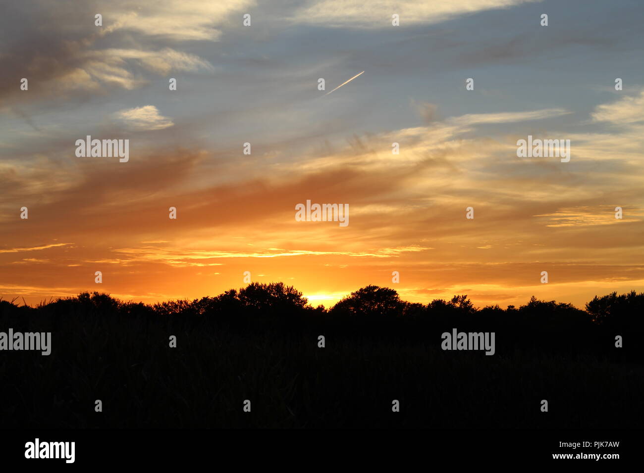 Tramonto inizio di caduta Foto Stock