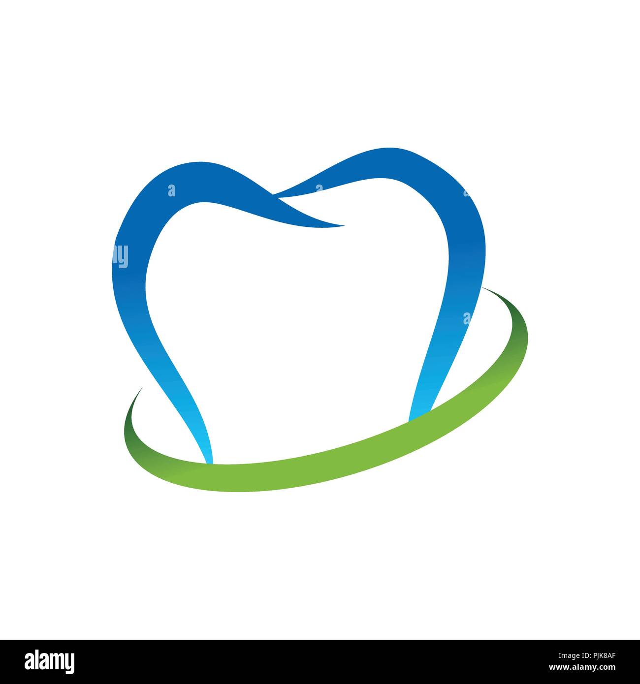Consulenza dentale denti astratta Swoosh simbolo vettore Logo grafico del modello di progettazione Illustrazione Vettoriale
