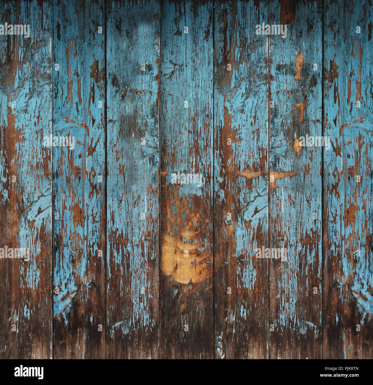 Il legno vecchio texture, peeling dipinto di blu il legno per lo sfondo Foto Stock