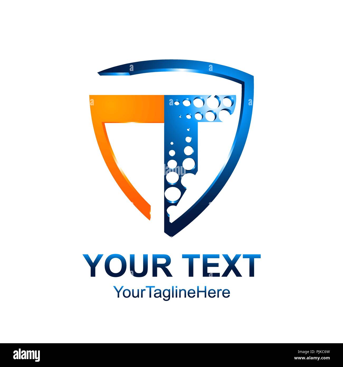 Lettera T scudo segno combinazione. Simboleggia l affidabilità, sicurezza, alimentazione, sicurezza. T logo design. Vettore logotipo di lusso. Illustrazione Vettoriale