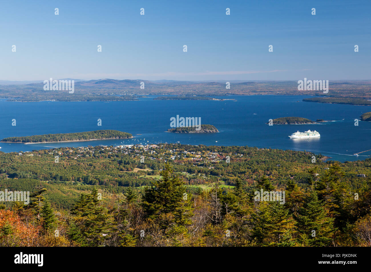 Aussicht vom Cadillac Mountain, Acadia NP Foto Stock