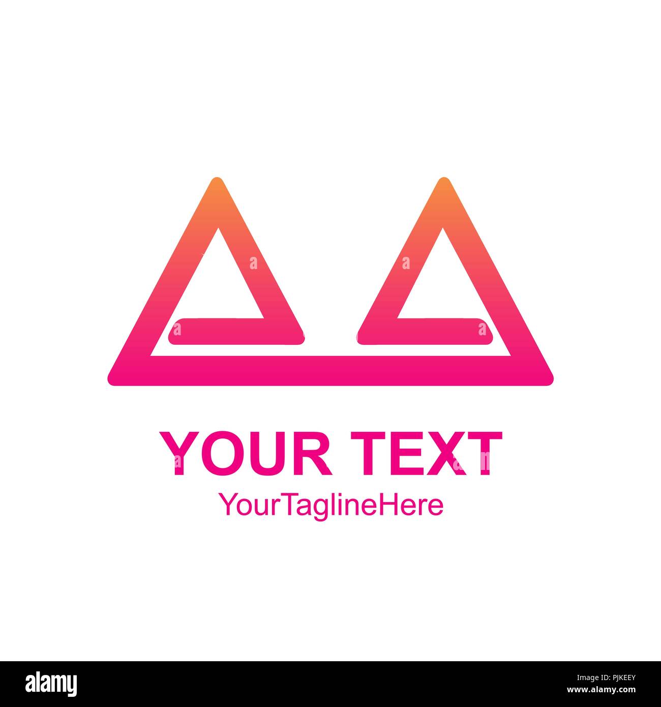 Creative abstract doppio triangolo vector logo design elemento di modello. Colorato icona del concetto Illustrazione Vettoriale