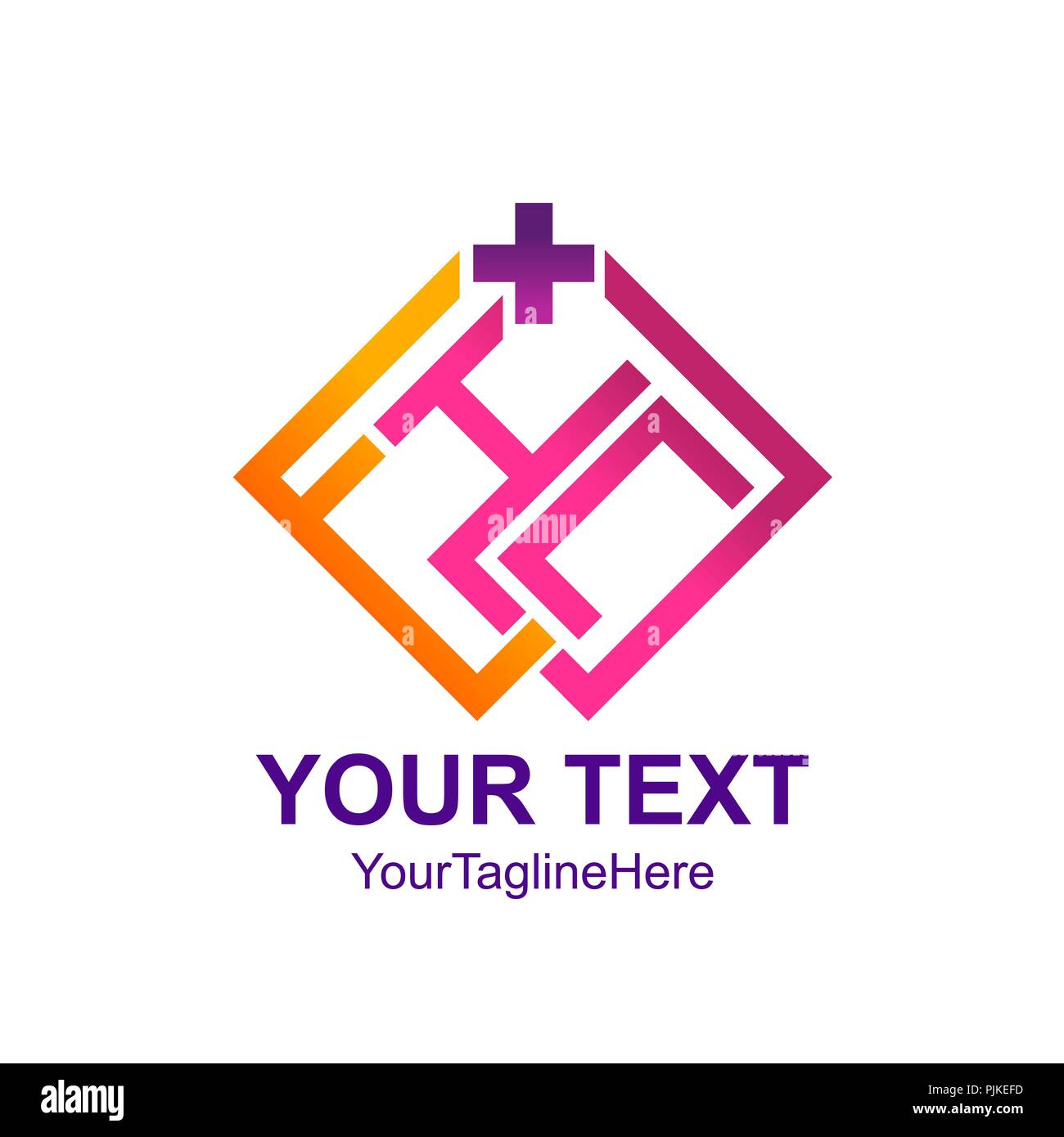 Sigla H & C icona logo per la costruzione business Illustrazione Vettoriale