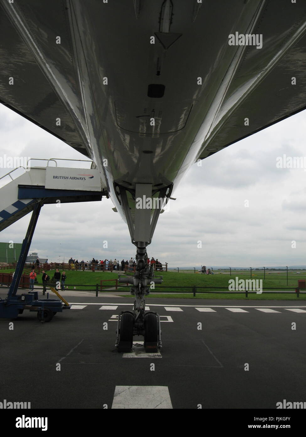 Concorde all'Aeroporto di Manchester visualizzazione park Foto Stock