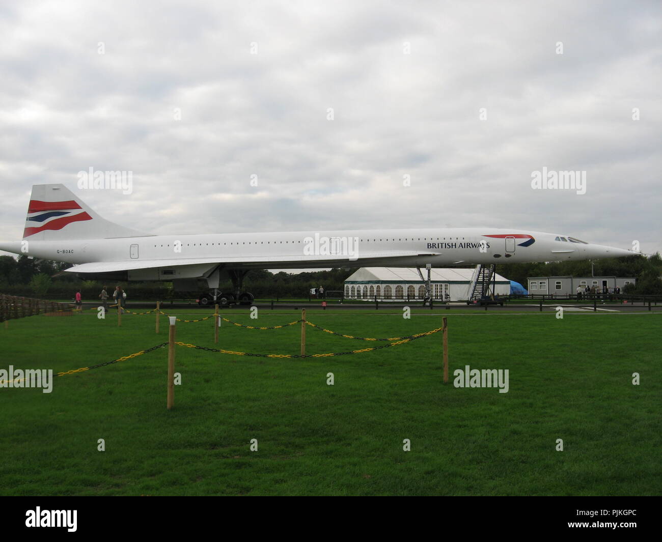 Concorde all'Aeroporto di Manchester visualizzazione park Foto Stock