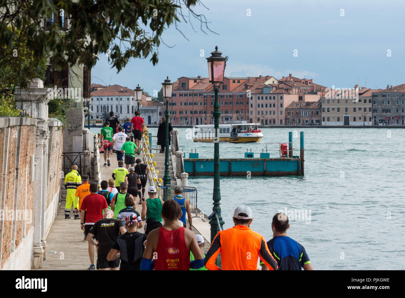 Venezia, Fondamente Zattere, maratona Foto Stock