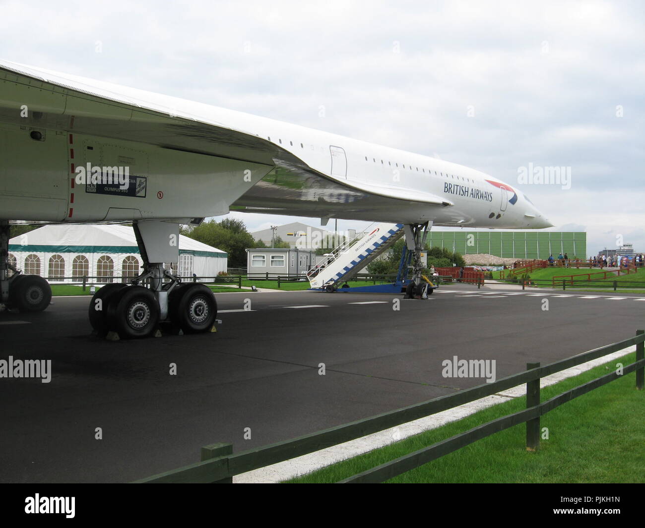 Concorde all'Aeroporto di Manchester visualizzazione park Foto Stock