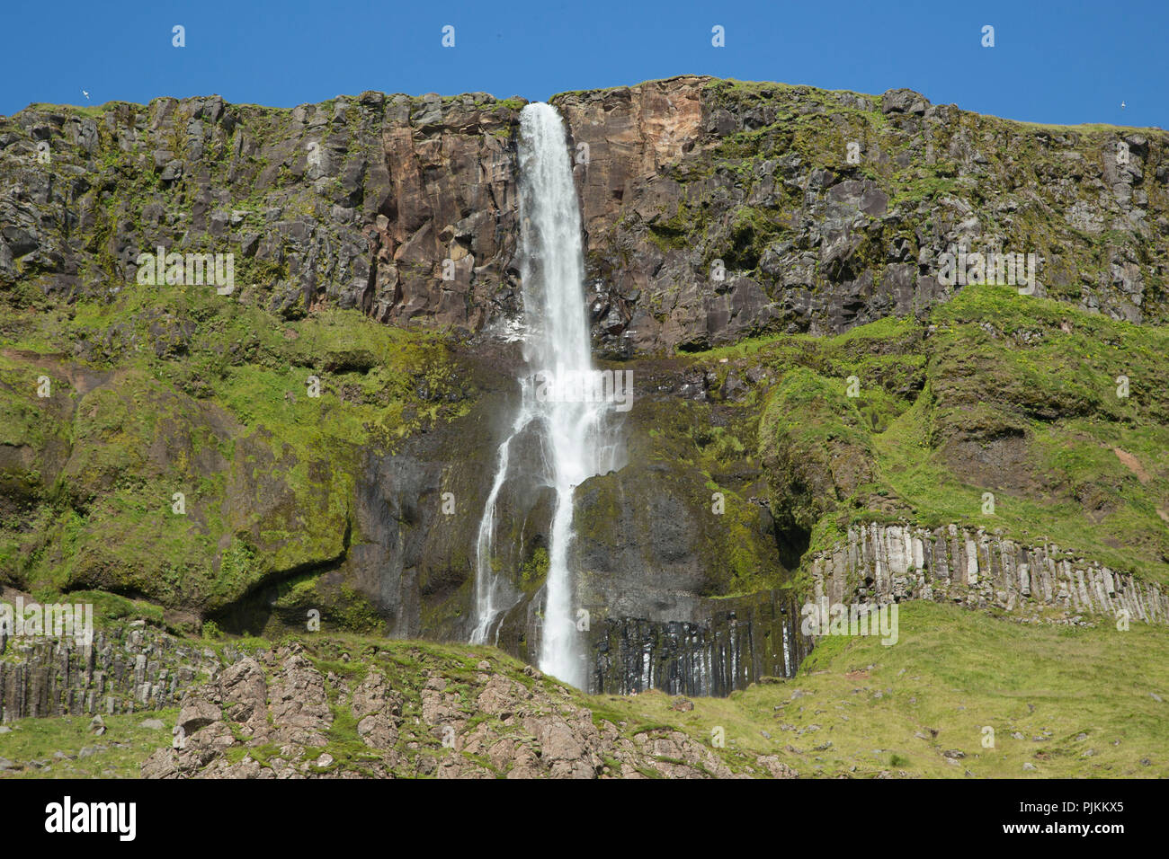 L'Islanda, Bjarnarfoss cascata, vicino Budir, Snaefellsness, Foto Stock