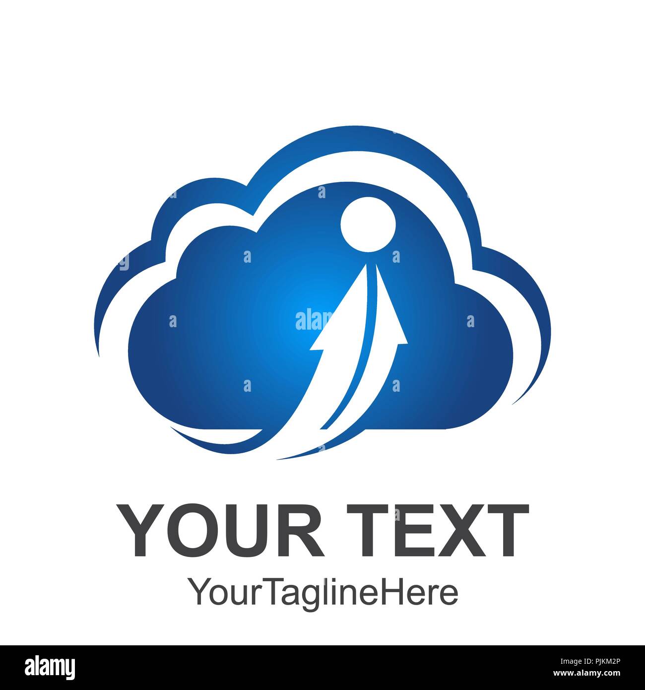 Abstract cloud con frecce logo design agli elementi del modello. Semplice logo astratto. Business cloud aziendale logo design vettore. Illustrazione Vettoriale