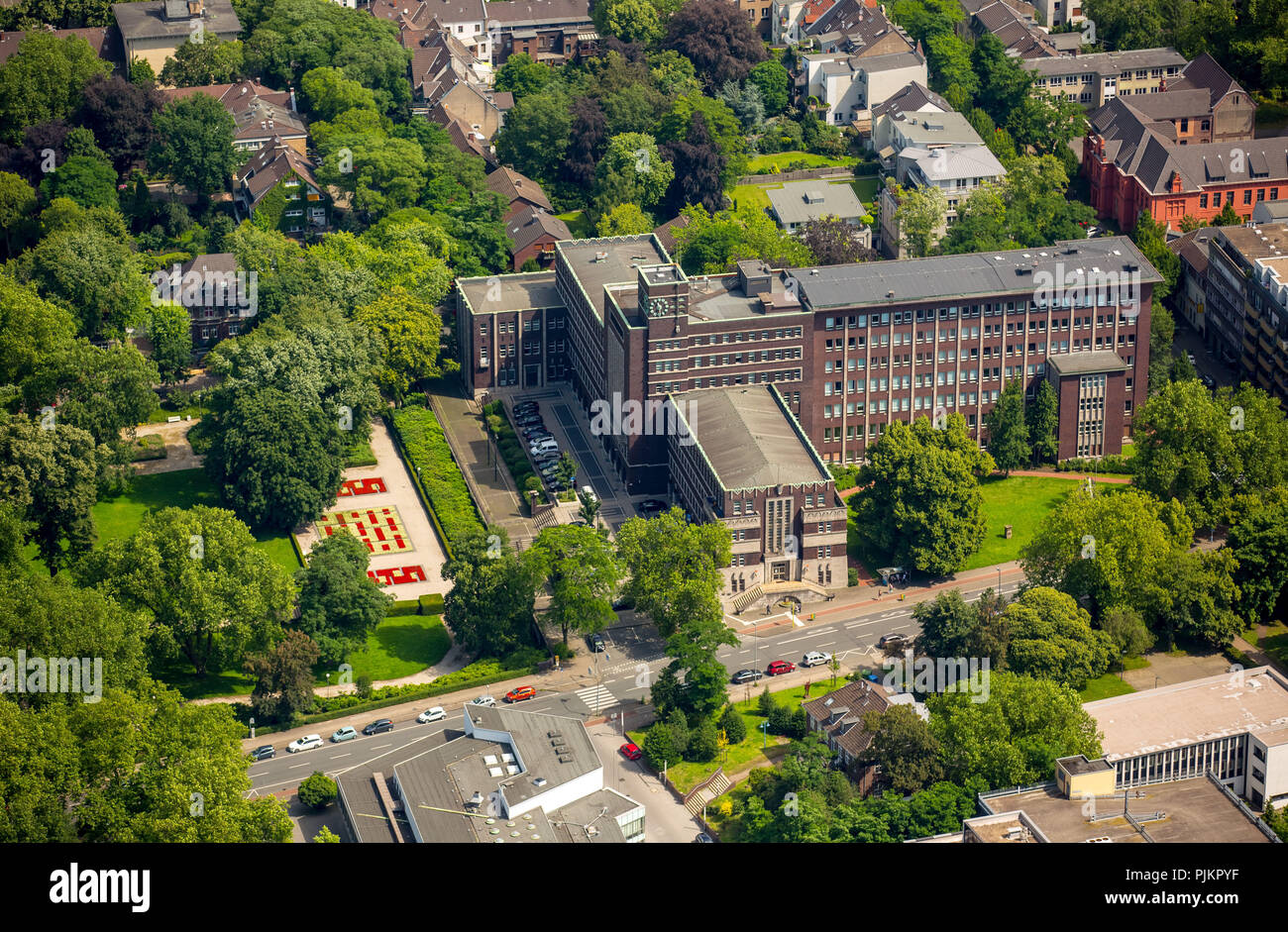 Municipio di Oberhausen con Grillopark, Oberhausen, la zona della Ruhr, Nord Reno-Westfalia, Germania Foto Stock