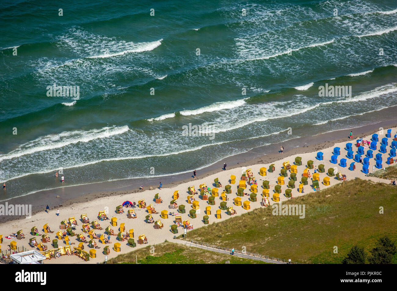 Spiaggia, coste, Spiaggia ceste, Binz, Mar Baltico, Meclemburgo-Pomerania, la Pomerania occidentale, Meclenburgo-Pomerania Occidentale, Germania Foto Stock