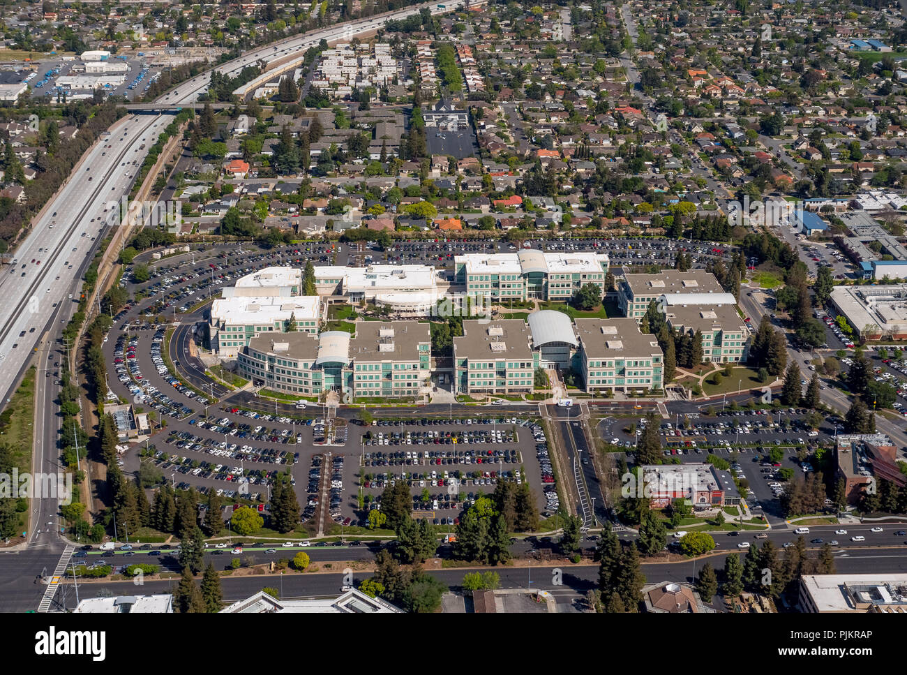Apple Campus I, Apple Inc, Apple University, loop infinito, Silicon Valley, Valley, California, Stati Uniti d'America, Cupertino, California, Stati Uniti d'America Foto Stock