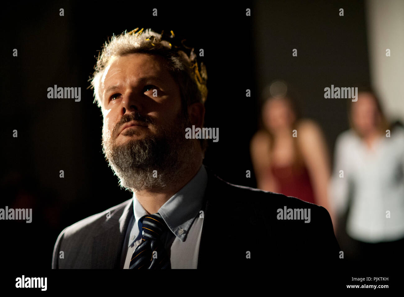 Compagnia di Teatro de Dijlezonen recitando la parte di Don Carloz da Mauritz Kelchtermans, diretto da Mauritz Kelchtermans (Belgio, 03/03/2015) Foto Stock