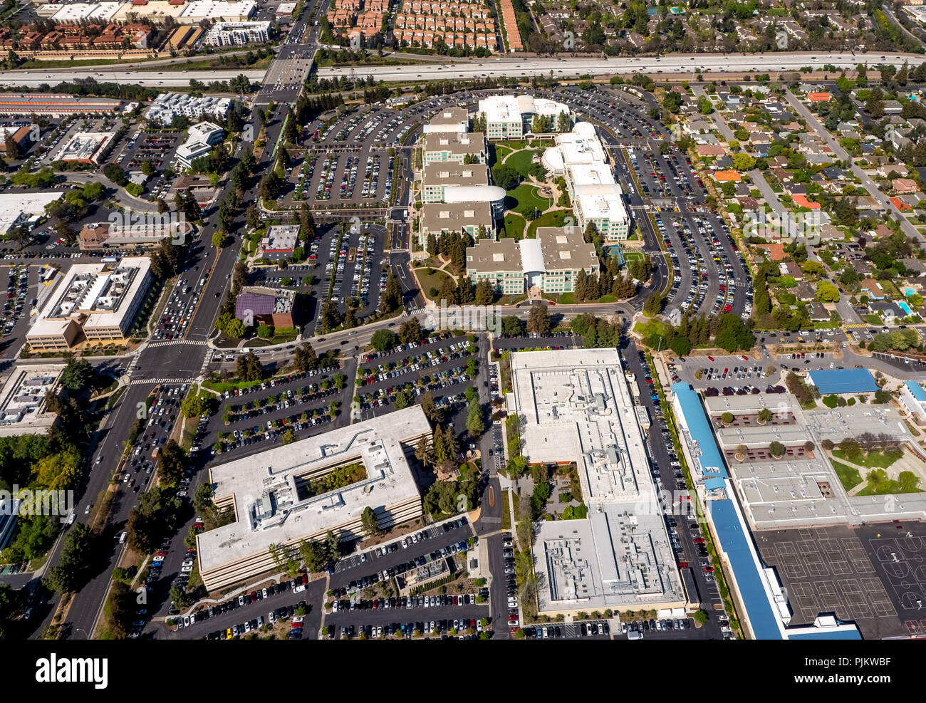 Apple Campus I, Apple Inc, Apple University, loop infinito, Silicon Valley, Valley, California, Stati Uniti d'America, Cupertino, California, Stati Uniti d'America Foto Stock