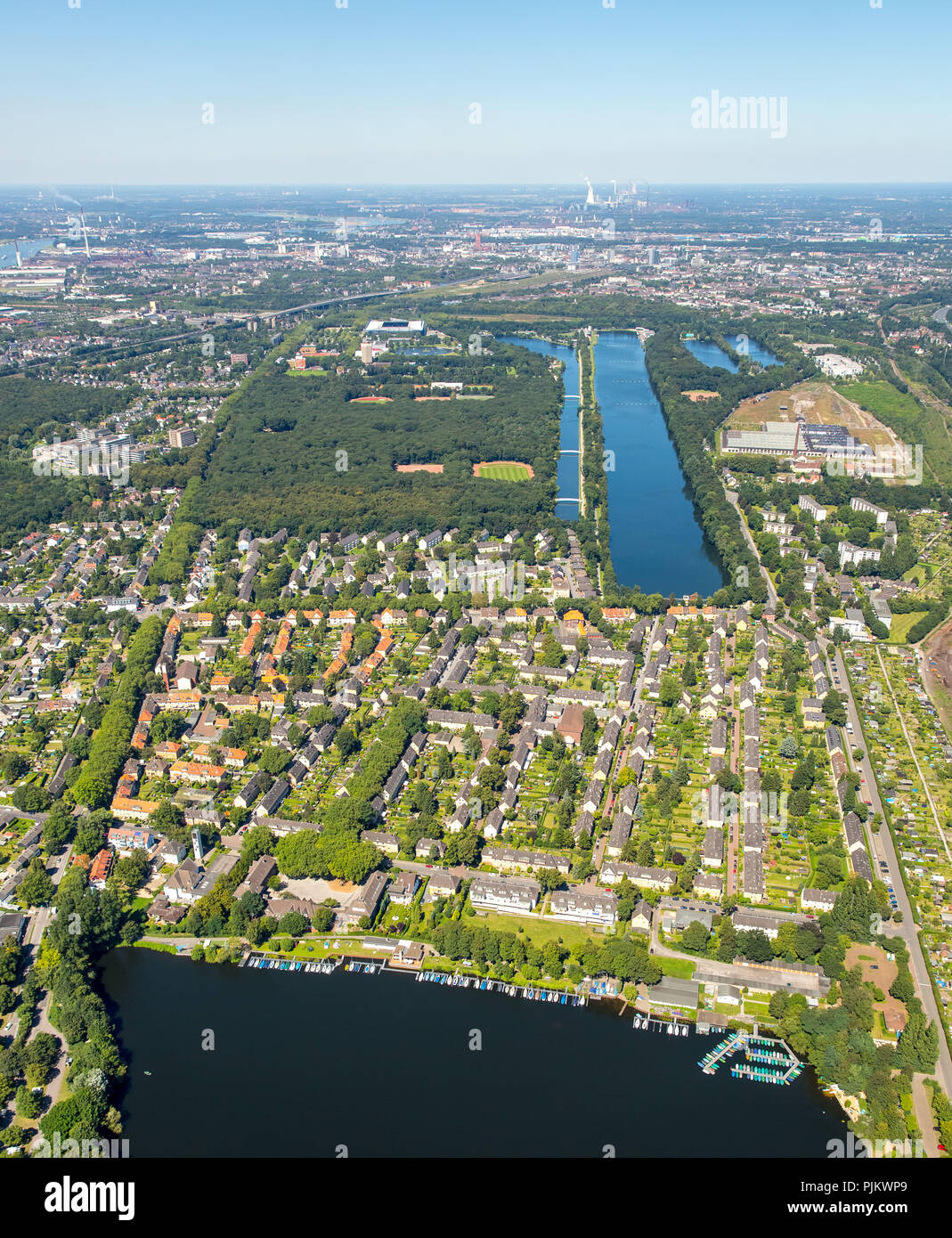 Duisburg-Wedau Bissingheim Gartenstadt Wedau, Duisburg, la zona della Ruhr, Nord Reno-Westfalia, Germania Foto Stock