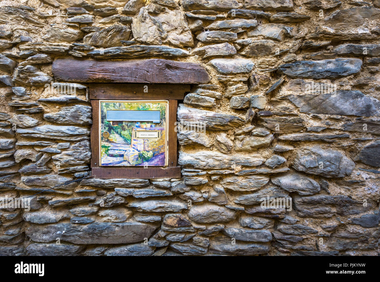 Dipinto nella cassetta postale di Evol Foto Stock