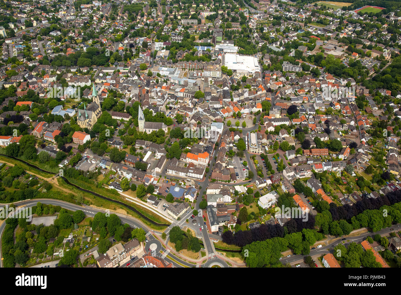 Vista del centro della città di Kamen Kamen, zona della Ruhr, Nord Reno-Westfalia, Germania Foto Stock