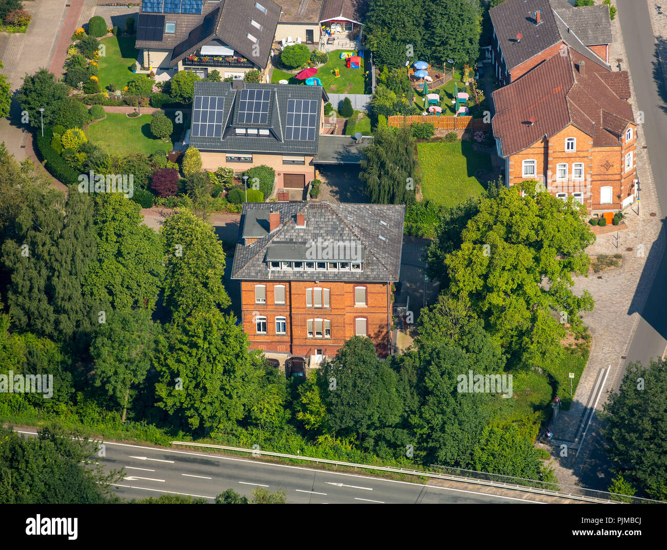 Amministrazione comunale Rödinghausen, community hall, Rödinghausen, East Westfalia, Nord Reno-Westfalia, Germania Foto Stock
