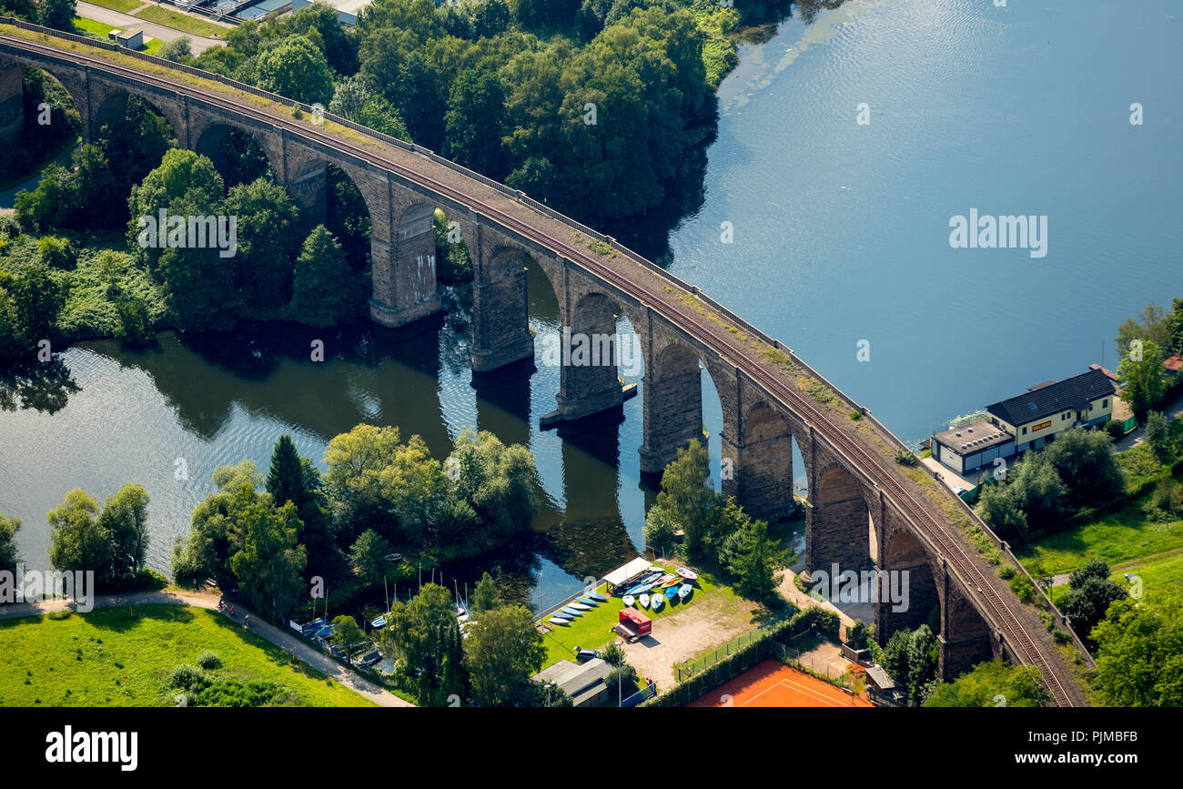 Viadotto, Herdecke, la zona della Ruhr, Nord Reno-Westfalia, Germania Foto Stock