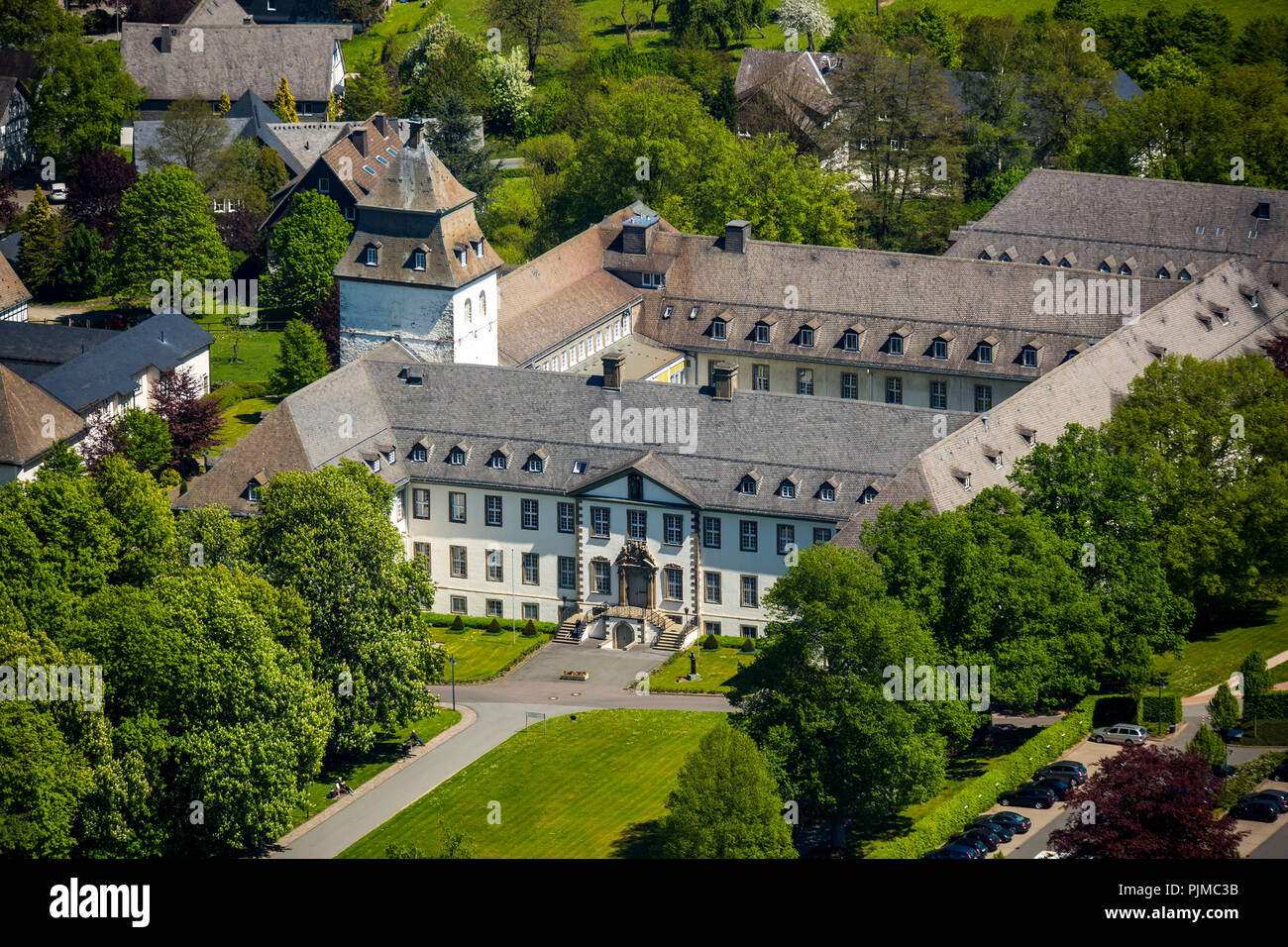 Vecchio portale Grafschaft, monastero, Grafschaft Schmallenberg, Sauerland, Nord Reno-Westfalia, Germania Foto Stock