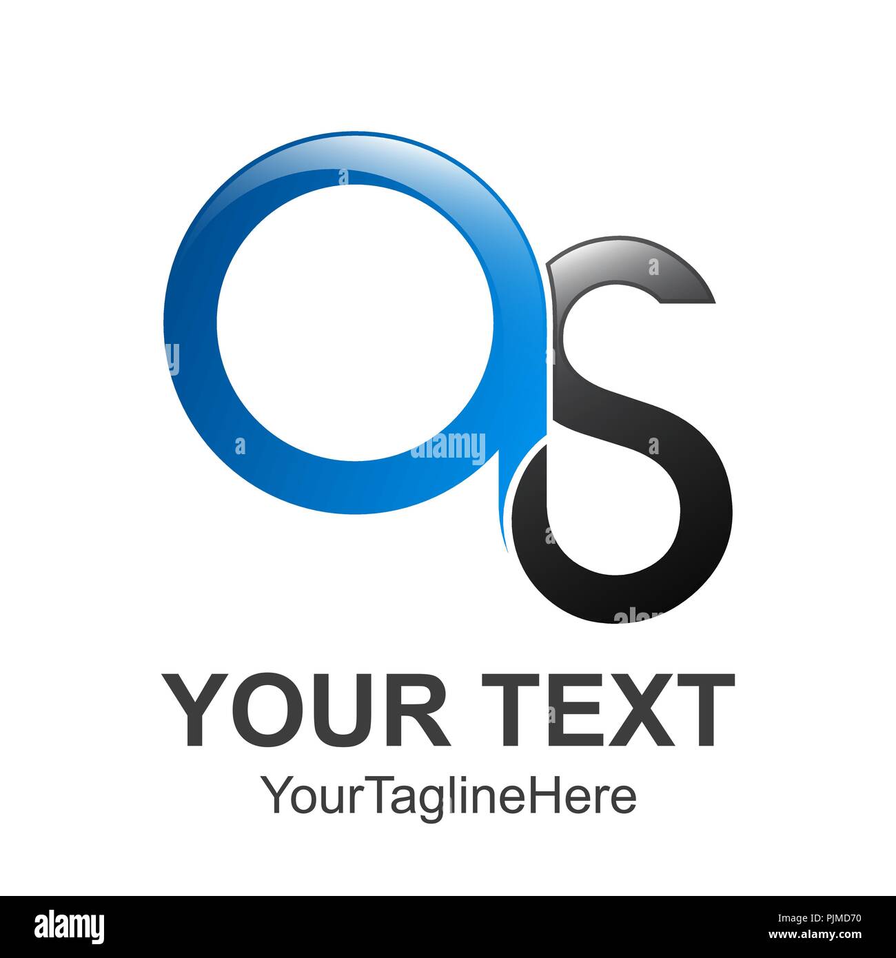 Lettera S logo, OS lettera, logo creativo design icone vettoriali. Illustrazione Vettoriale