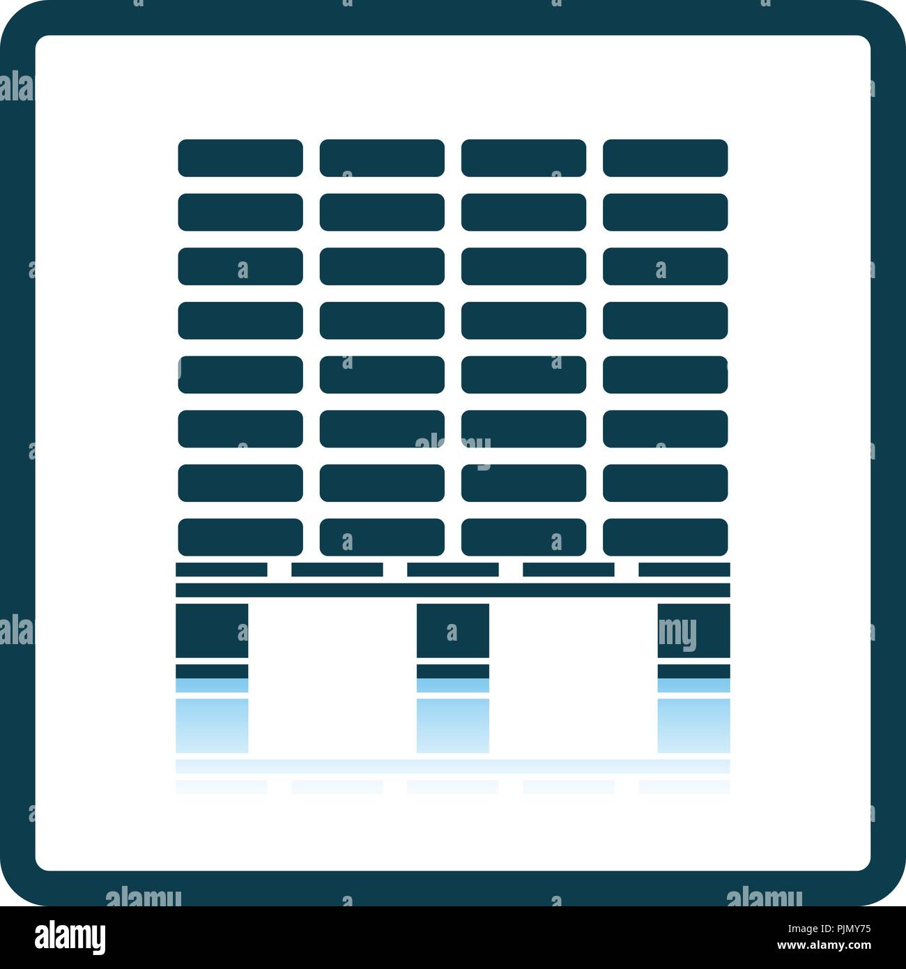 Icona della costruzione pallet . Ombra di design di riflessione. Illustrazione Vettoriale. Illustrazione Vettoriale