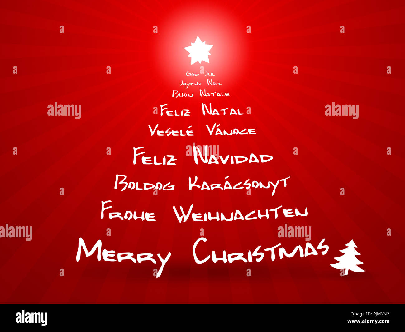 Buon Natale Lingue.Una Immagine Di Buon Natale In Diverse Lingue Foto Stock Alamy