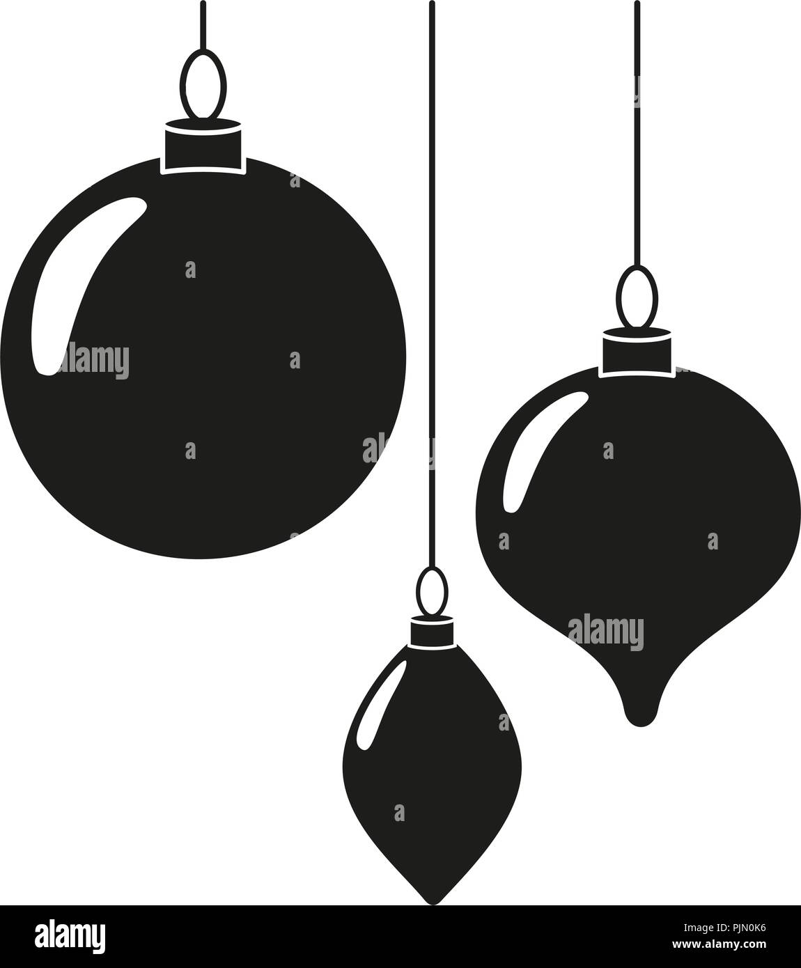 Bianco nero decorazioni natalizie silhouette Immagine e Vettoriale - Alamy