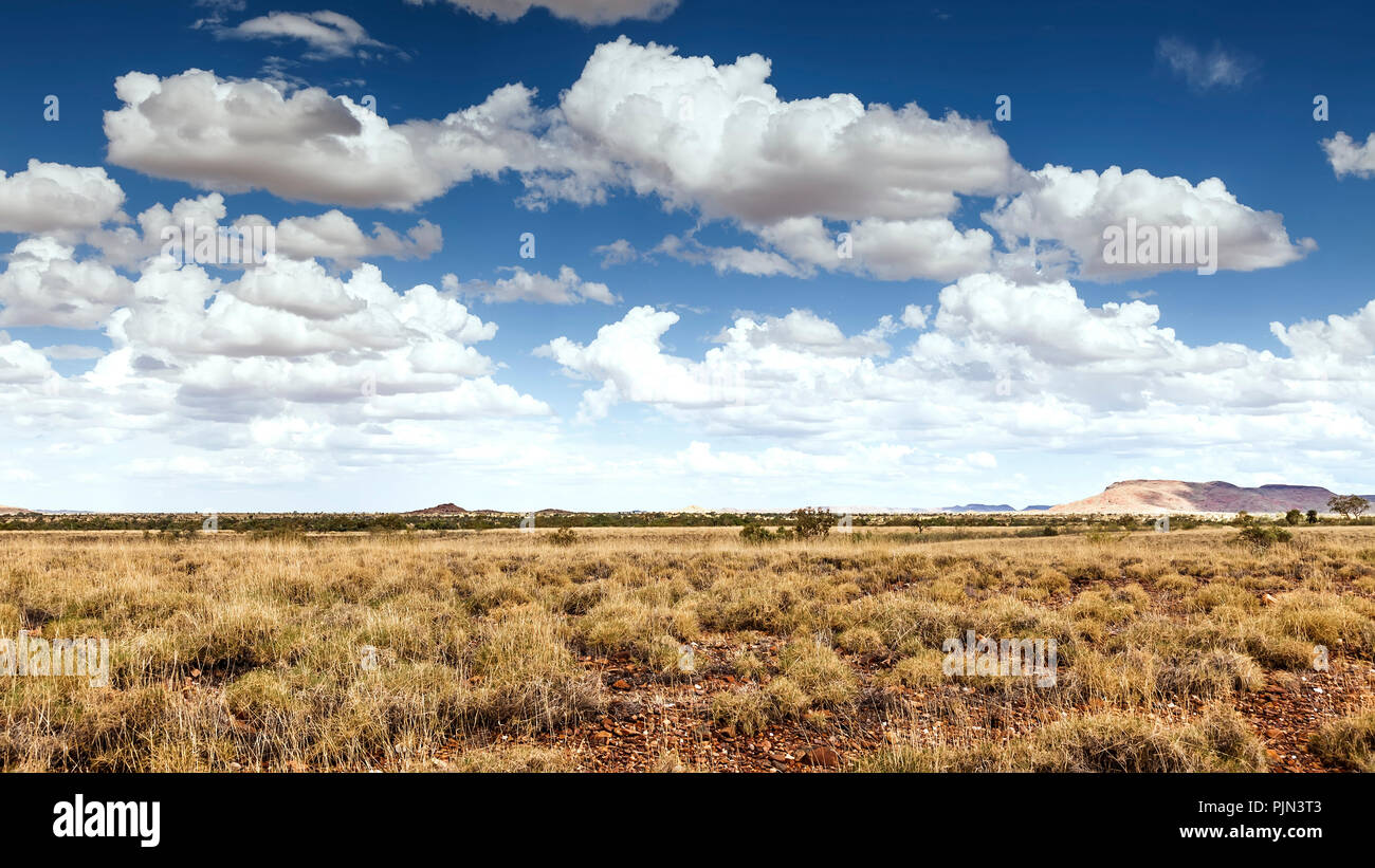 Uno sguardo nella larghezza del deserto australiano, Ein Blick in die Weiten der Australischen Wueste Foto Stock